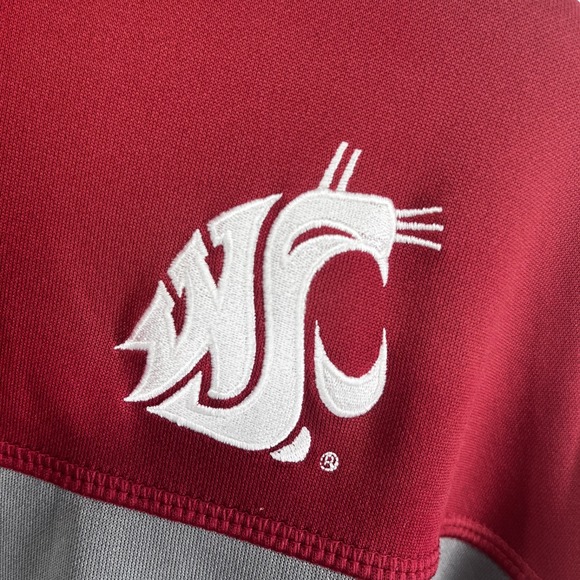 Washington State Cougars Jacket Mens Red Dri Fit Full Zip Nike NCAA Football - Picture 9 of 9